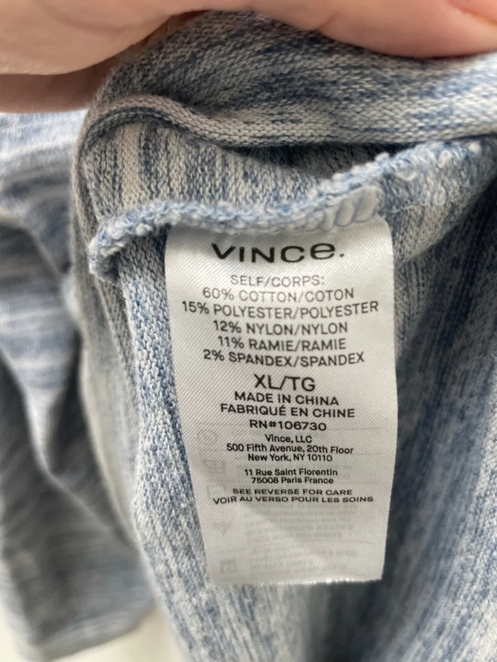 Vince Striped Pullover Henley Knit Hoodie MSRP $275 Size XL - Picture 8 of 8